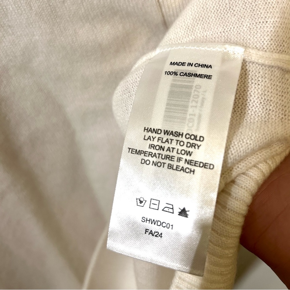 NWT Quince Mongolian Cashmere Polo Sweater in Ivory L - Picture 5 of 5